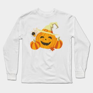 Halloween pumpkin with hat Long Sleeve T-Shirt